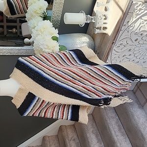 Striped Poncho OSFM Navajo Inspired Cape